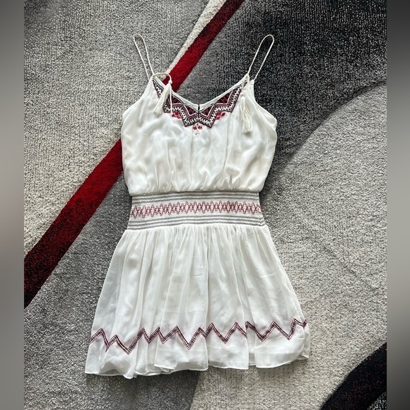 Free People White Embroidered Sleeveless Mini Dress - Picture 1 of 5
